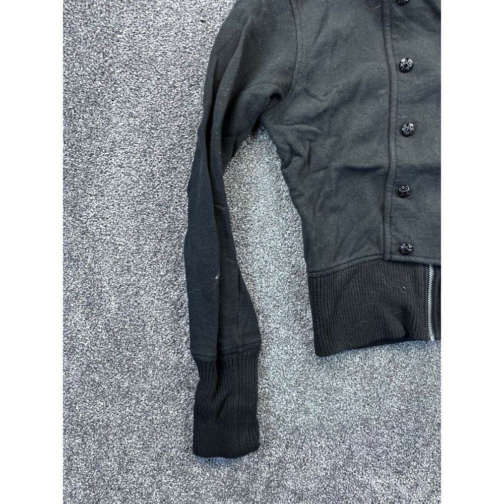 Banana Republic Womens Double Breasted Cropped Hoodie Jacket S Black - Picture 7 of 10